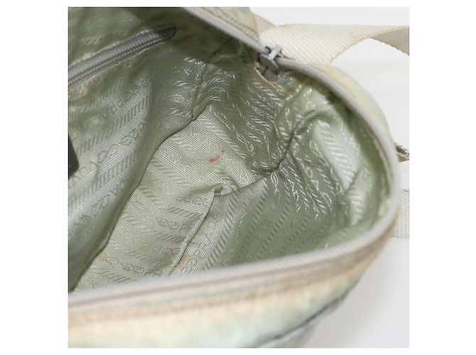 PRADA Schultertasche Nylon Hellblau Silber Authentisch 175693 - Ansicht 21