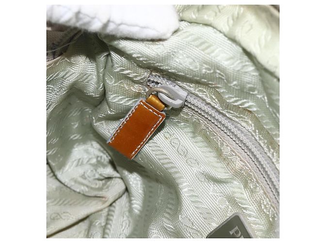 PRADA Schultertasche Nylon Hellblau Silber Authentisch 175693 - Ansicht 23
