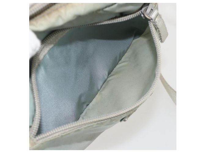 PRADA Schultertasche Nylon Hellblau Silber Authentisch 175693 - Ansicht 25