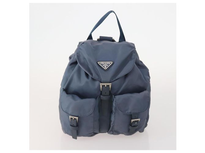 Zaino PRADA Nylon 5 Set Verde Beige Blu Auth 174972 - vista 12