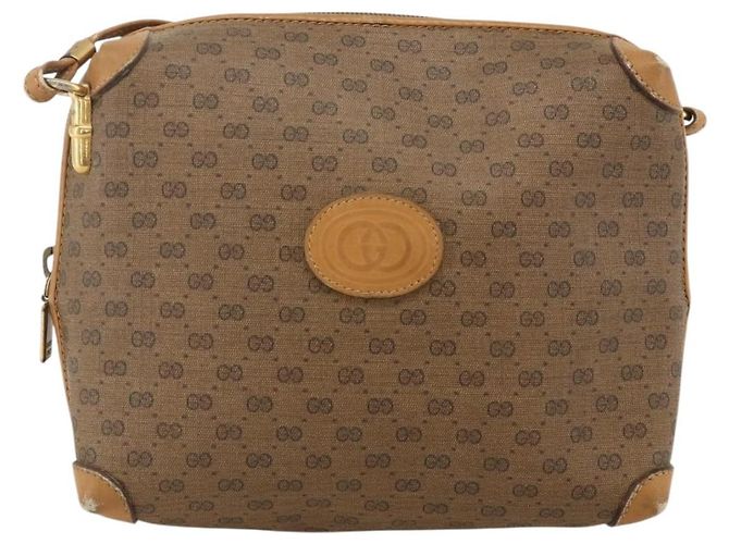 Gucci Borsa a Spalla Micro GG Supreme PVC Beige Oro 001 115 4916 Auth 175955 D'oro - vista 13