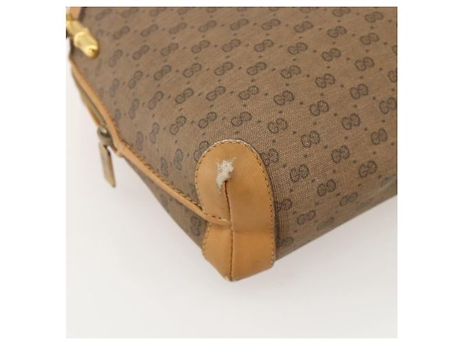 Gucci Borsa a Spalla Micro GG Supreme PVC Beige Oro 001 115 4916 Auth 175955 D'oro - vista 14