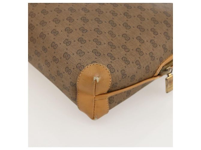 Gucci Borsa a Spalla Micro GG Supreme PVC Beige Oro 001 115 4916 Auth 175955 D'oro - vista 15
