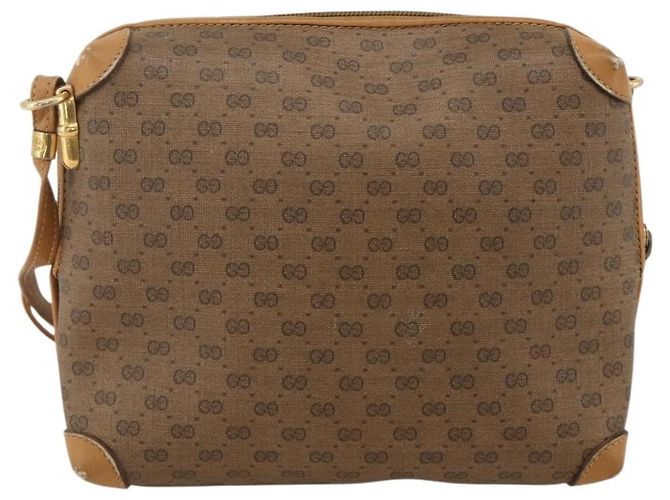 Gucci Borsa a Spalla Micro GG Supreme PVC Beige Oro 001 115 4916 Auth 175955 D'oro - vista 2