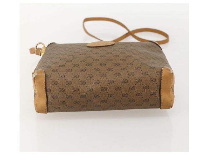 Gucci Borsa a Spalla Micro GG Supreme PVC Beige Oro 001 115 4916 Auth 175955 D'oro - vista 5