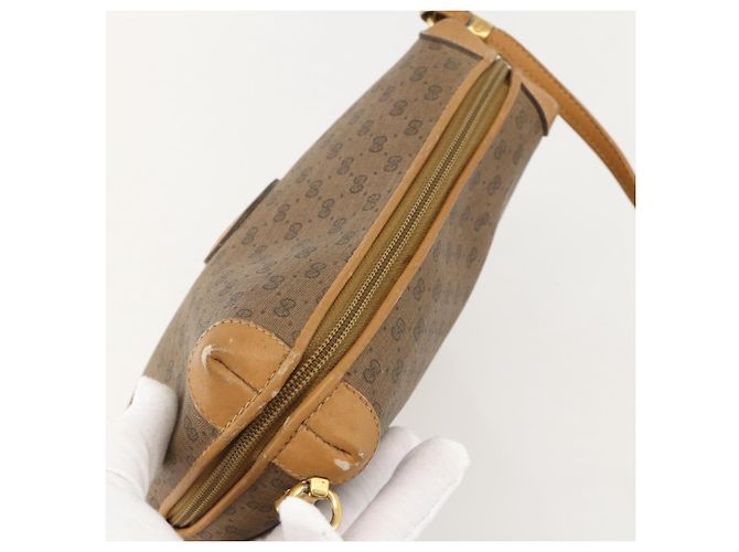 Gucci Borsa a Spalla Micro GG Supreme PVC Beige Oro 001 115 4916 Auth 175955 D'oro - vista 6