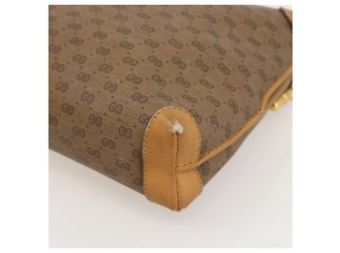 Gucci Borsa a Spalla Micro GG Supreme PVC Beige Oro 001 115 4916 Auth 175955 D'oro - vista 9