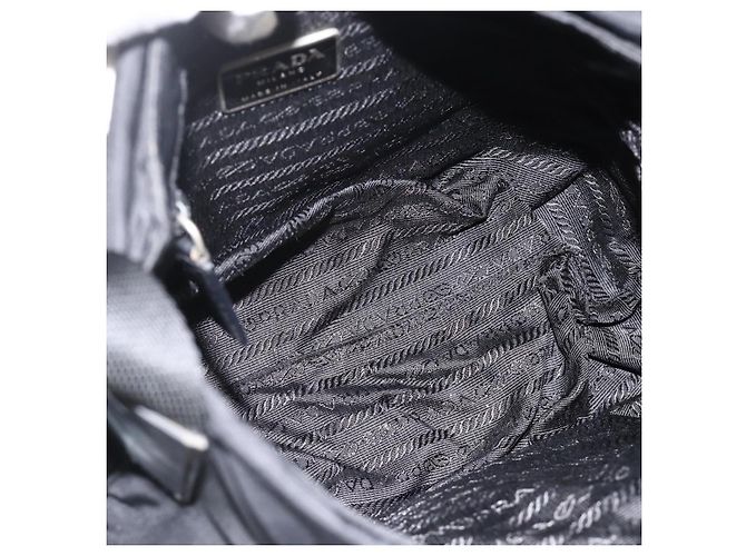 Borsa a Spalla PRADA Nylon Nero Argento Autentica 175598 - vista 10