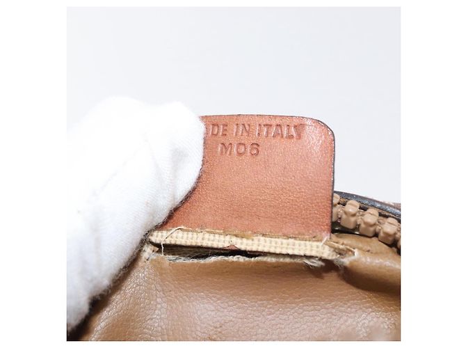Céline Borsa a spalla in tela Macadam CELINE in pelle PVC marrone oro Auth 176036 D'oro - vista 12