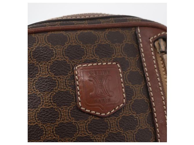 Céline Borsa a spalla in tela Macadam CELINE in pelle PVC marrone oro Auth 176036 D'oro - vista 18