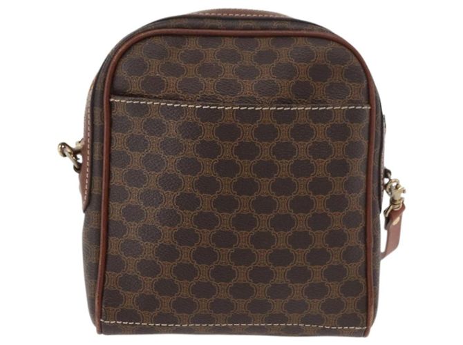 Céline Borsa a spalla in tela Macadam CELINE in pelle PVC marrone oro Auth 176036 D'oro - vista 2