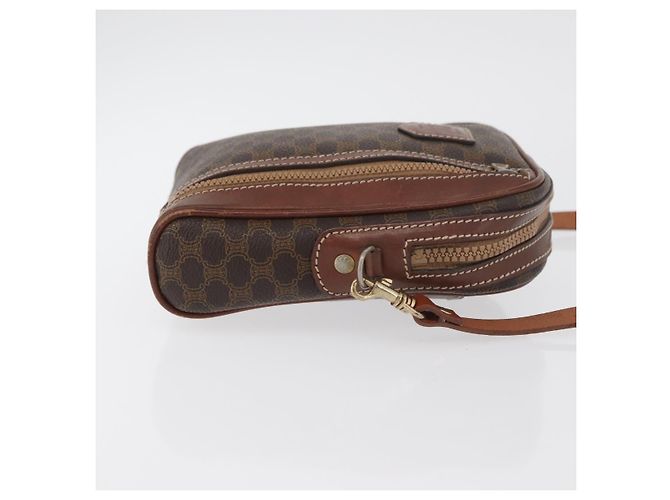 Céline Borsa a spalla in tela Macadam CELINE in pelle PVC marrone oro Auth 176036 D'oro - vista 3