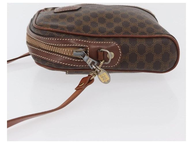 Céline Borsa a spalla in tela Macadam CELINE in pelle PVC marrone oro Auth 176036 D'oro - vista 4