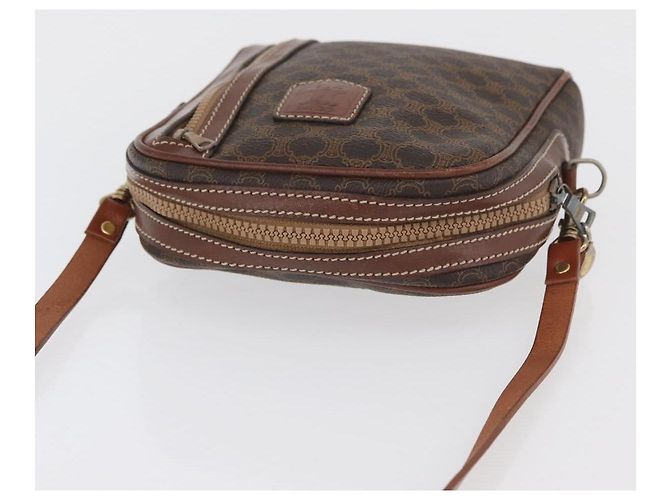 Céline Borsa a spalla in tela Macadam CELINE in pelle PVC marrone oro Auth 176036 D'oro - vista 6
