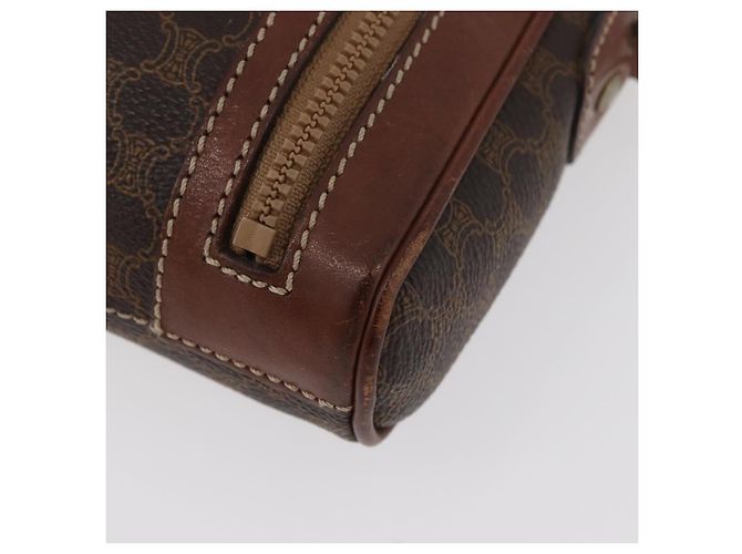 Céline Borsa a spalla in tela Macadam CELINE in pelle PVC marrone oro Auth 176036 D'oro - vista 8