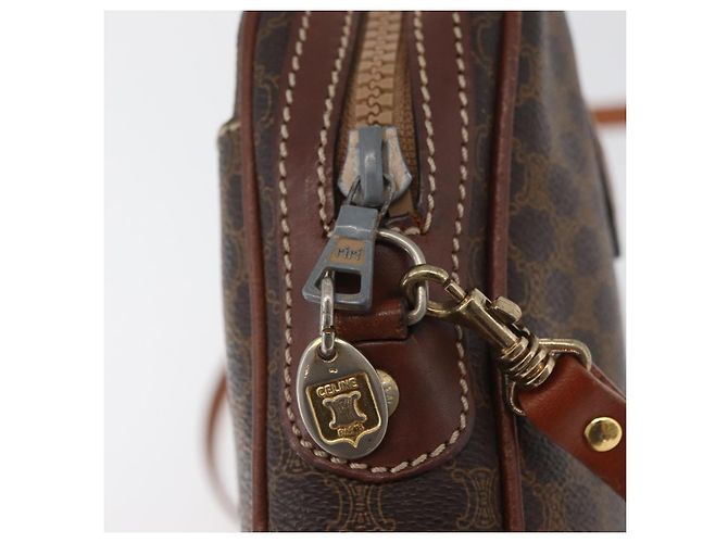Céline Borsa a spalla in tela Macadam CELINE in pelle PVC marrone oro Auth 176036 D'oro - vista 9