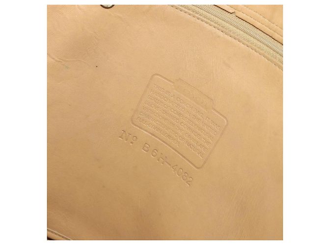Coach Borsa Tote in Pelle Beige Oro Auth 174865 D'oro - vista 11