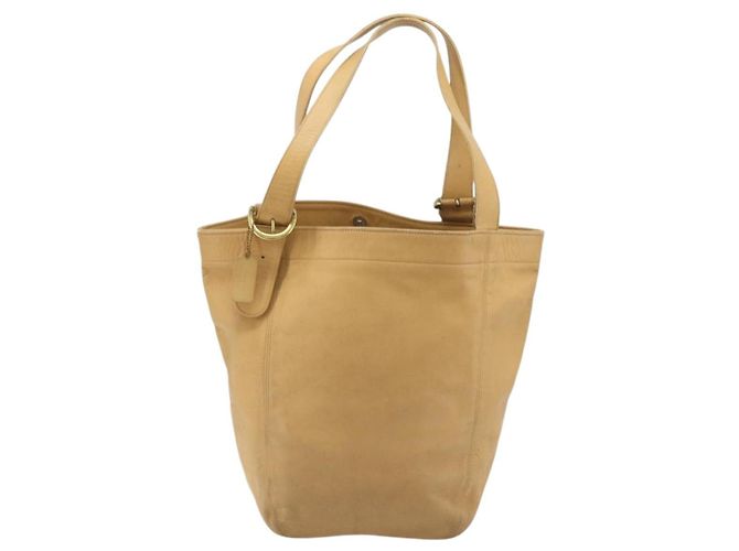 Coach Borsa Tote in Pelle Beige Oro Auth 174865 D'oro - vista 13