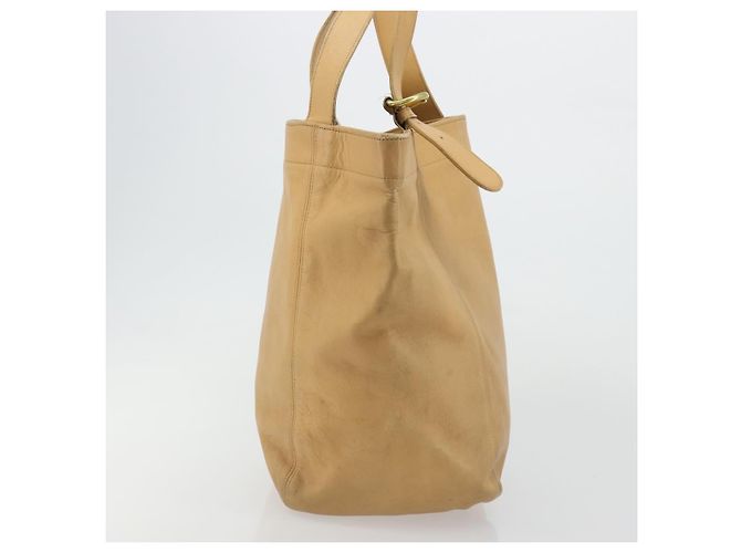 Coach Borsa Tote in Pelle Beige Oro Auth 174865 D'oro - vista 3
