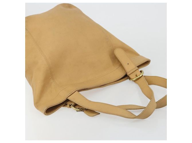 Coach Borsa Tote in Pelle Beige Oro Auth 174865 D'oro - vista 6