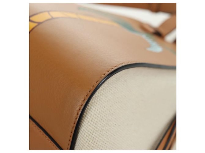 LOEWE Ken Price Collection Hammock Pequena Bolsa Canvas 2way Bege Auth YKZ1326SAM Prata - vista 16
