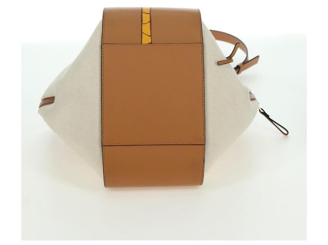LOEWE Ken Price Collection Hammock Pequena Bolsa Canvas 2way Bege Auth YKZ1326SAM Prata - vista 5