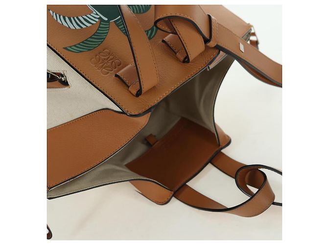 LOEWE Ken Price Collection Hammock Pequena Bolsa Canvas 2way Bege Auth YKZ1326SAM Prata - vista 6
