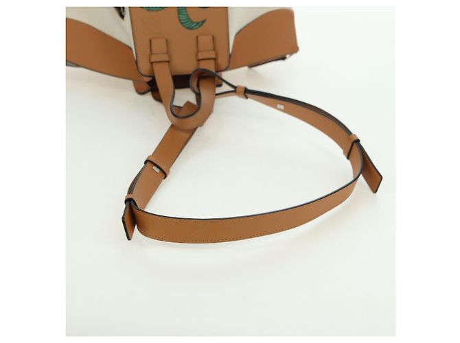LOEWE Ken Price Collection Hammock Pequena Bolsa Canvas 2way Bege Auth YKZ1326SAM Prata - vista 8