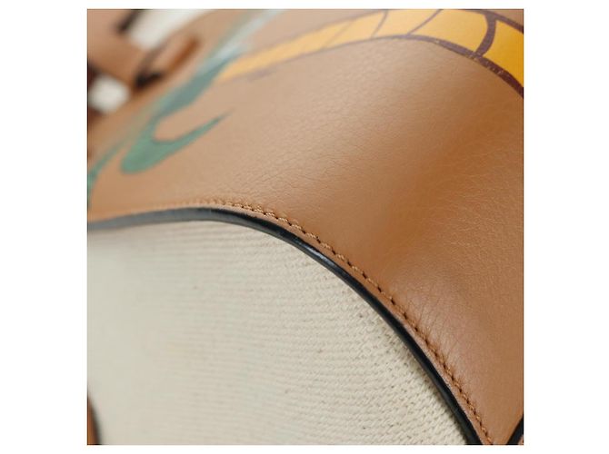 LOEWE Ken Price Collection Hammock Pequena Bolsa Canvas 2way Bege Auth YKZ1326SAM Prata - vista 9
