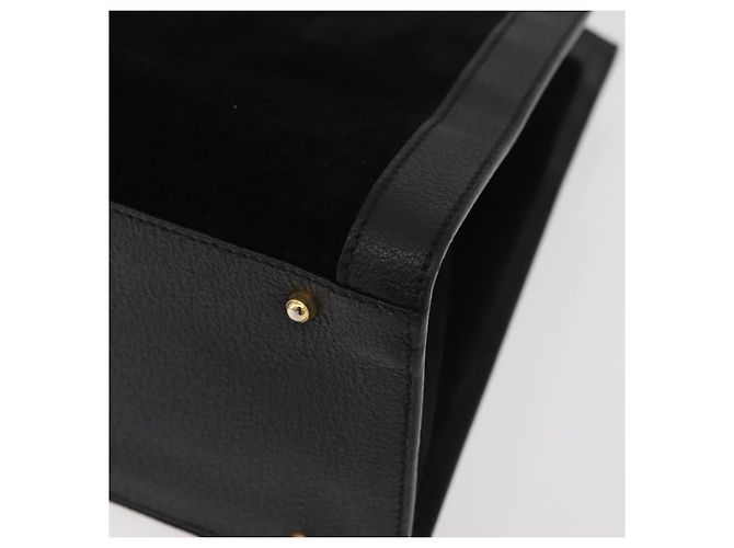 Borsa a Mano GUCCI Bamboo Camoscio Nero Oro 002 1186 0260 Auth BA12037 D'oro - vista 16