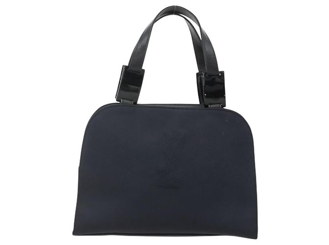 SAINT LAURENT Borsa a mano in nylon blu navy Auth 175164 - vista 13