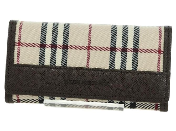 BURBERRY Nova Check Key Case Canvas Beige Brown Auth am11325V - view 13