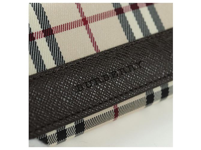 BURBERRY Nova Check Key Case Canvas Beige Brown Auth am11325V - view 17