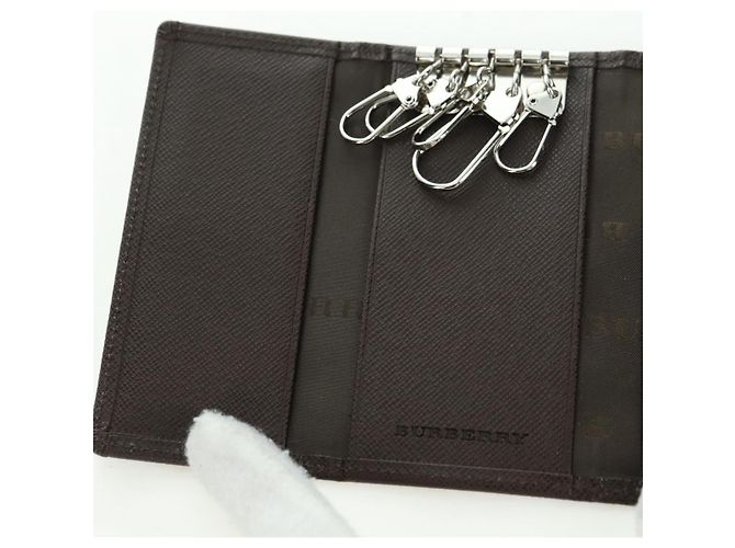 BURBERRY Nova Check Key Case Canvas Beige Brown Auth am11325V - view 19