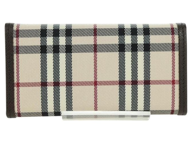 BURBERRY Nova Check Key Case Canvas Beige Brown Auth am11325V - view 2