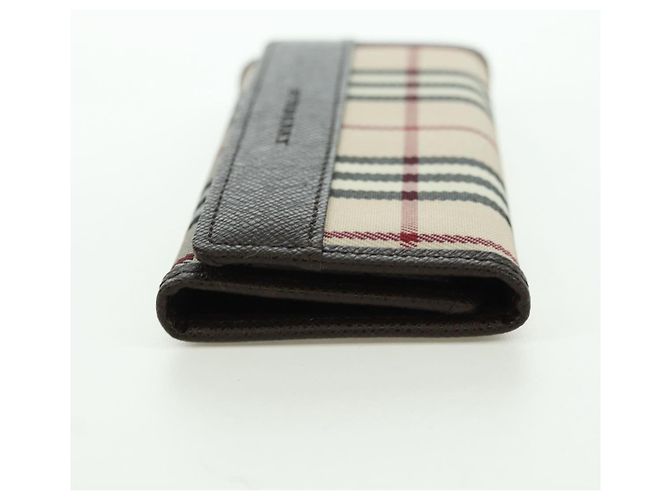 BURBERRY Nova Check Key Case Canvas Beige Brown Auth am11325V - view 4