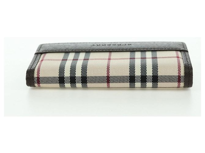 BURBERRY Nova Check Key Case Canvas Beige Brown Auth am11325V - view 5