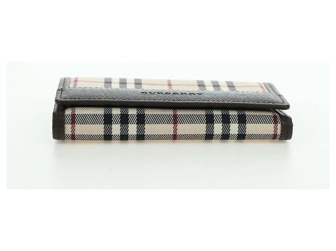 BURBERRY Nova Check Key Case Canvas Beige Brown Auth am11325V - view 6