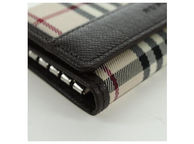 BURBERRY Nova Check Key Case Canvas Beige Brown Auth am11325V - view 7