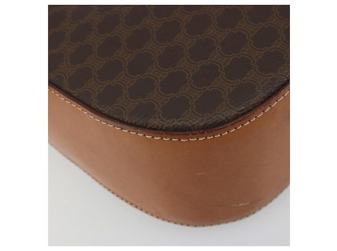 Céline Borsa a Spalla in Tela Macadam CELINE in Pelle PVC Marrone Oro Auth YKZ1298 D'oro - vista 17