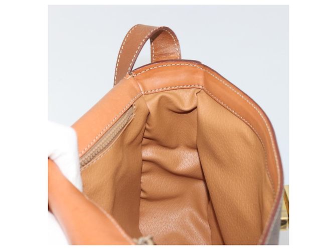 Céline Borsa a Spalla in Tela Macadam CELINE in Pelle PVC Marrone Oro Auth YKZ1298 D'oro - vista 20