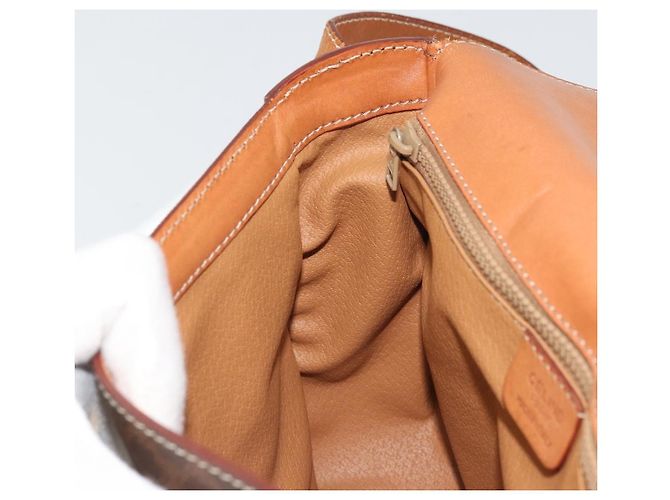 Céline Borsa a Spalla in Tela Macadam CELINE in Pelle PVC Marrone Oro Auth YKZ1298 D'oro - vista 21