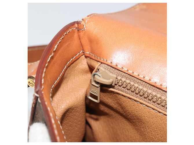 Céline Borsa a Spalla in Tela Macadam CELINE in Pelle PVC Marrone Oro Auth YKZ1298 D'oro - vista 22