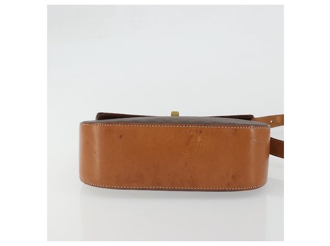 Céline Borsa a Spalla in Tela Macadam CELINE in Pelle PVC Marrone Oro Auth YKZ1298 D'oro - vista 5