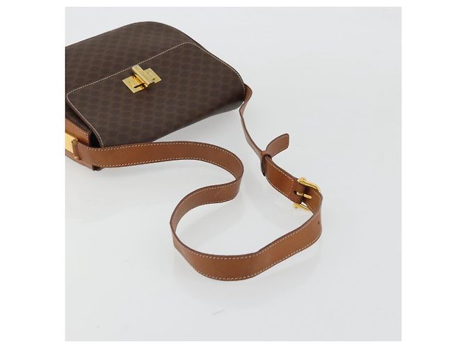Céline Borsa a Spalla in Tela Macadam CELINE in Pelle PVC Marrone Oro Auth YKZ1298 D'oro - vista 7