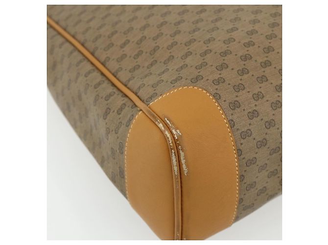 Gucci Borsa tote Micro GG Supreme in PVC beige e oro Auth 175743 D'oro - vista 14