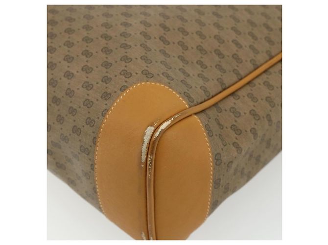 Gucci Borsa tote Micro GG Supreme in PVC beige e oro Auth 175743 D'oro - vista 15