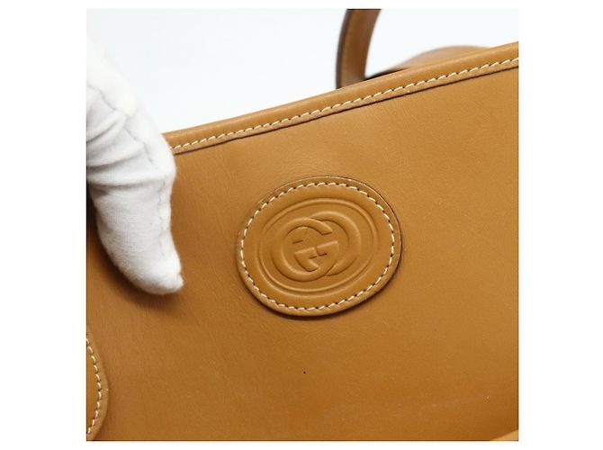Gucci Borsa tote Micro GG Supreme in PVC beige e oro Auth 175743 D'oro - vista 17
