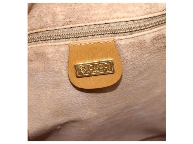 Gucci Borsa tote Micro GG Supreme in PVC beige e oro Auth 175743 D'oro - vista 18