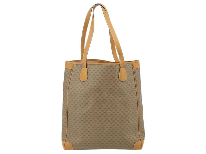 Gucci Borsa tote Micro GG Supreme in PVC beige e oro Auth 175743 D'oro - vista 2
